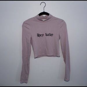 HEY BABY HIGH NECK CROP TOP